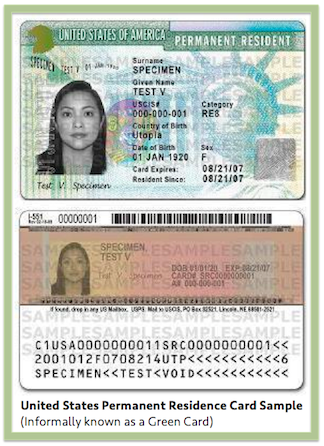US Permanent Residence Card