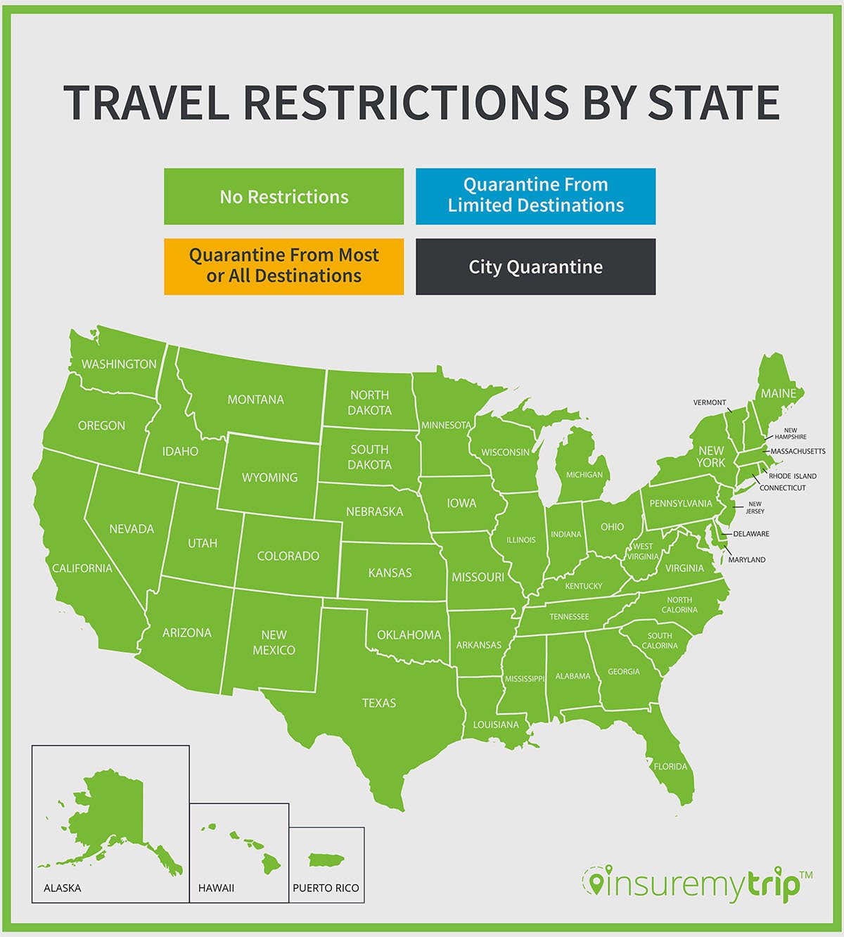 COVID-19 Pandemic Travel Restrictions by US State