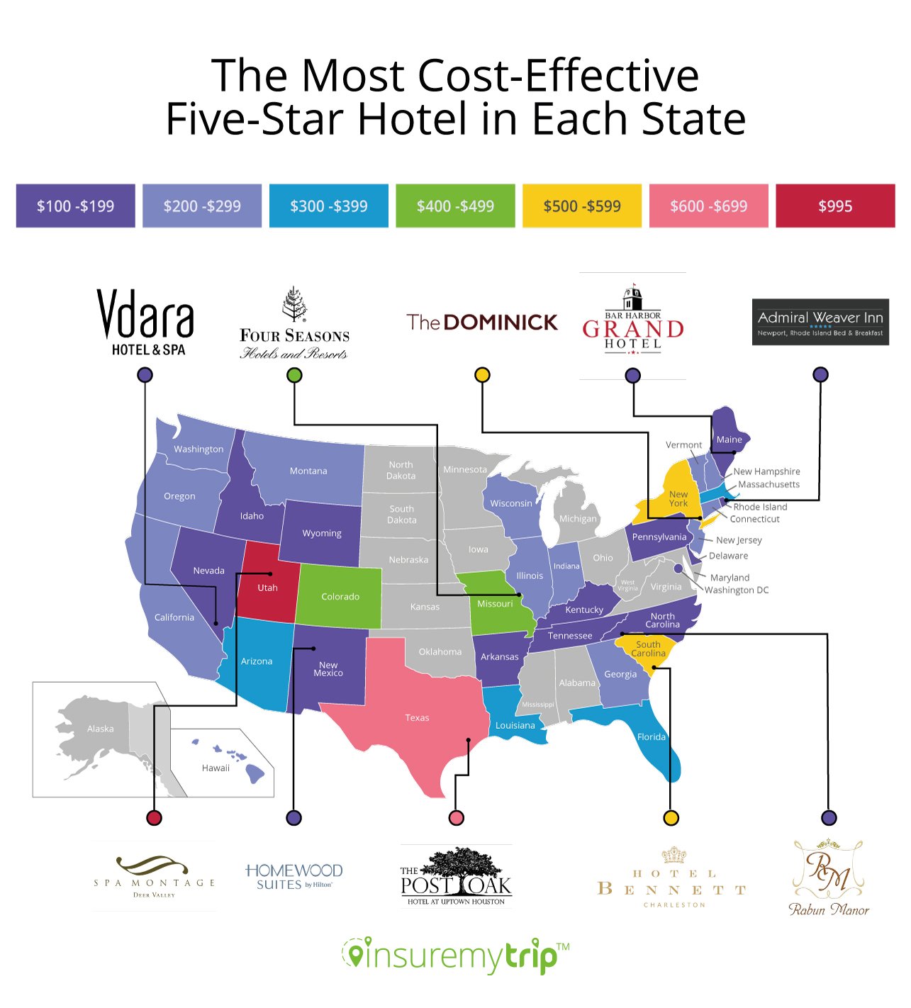 Most Affordable 5-Star Hotel in Each State