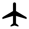 Top view of the outline of an airplane.