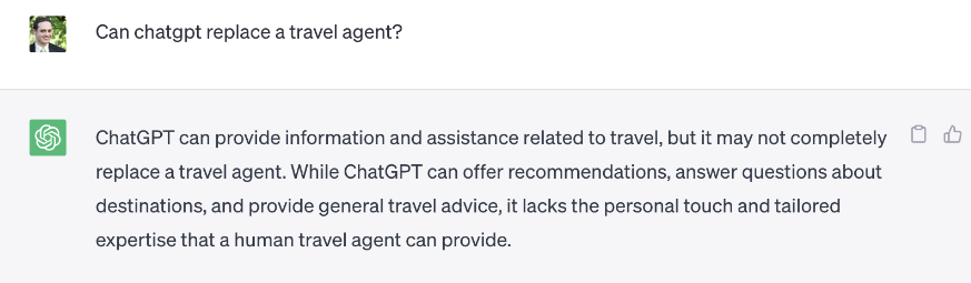 Using ChatGPT to Make Travel Plans