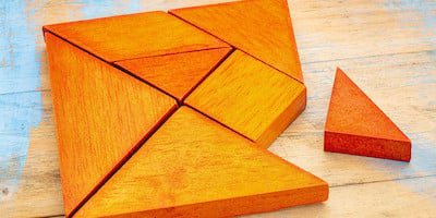 Wooden Puzzle Making a Square, Missing the Last Piece