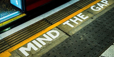Mind the Gap Sign in London Underground