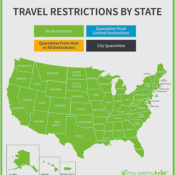 Covid 19 Pandemic Travel Restrictions By Us State 17 1 